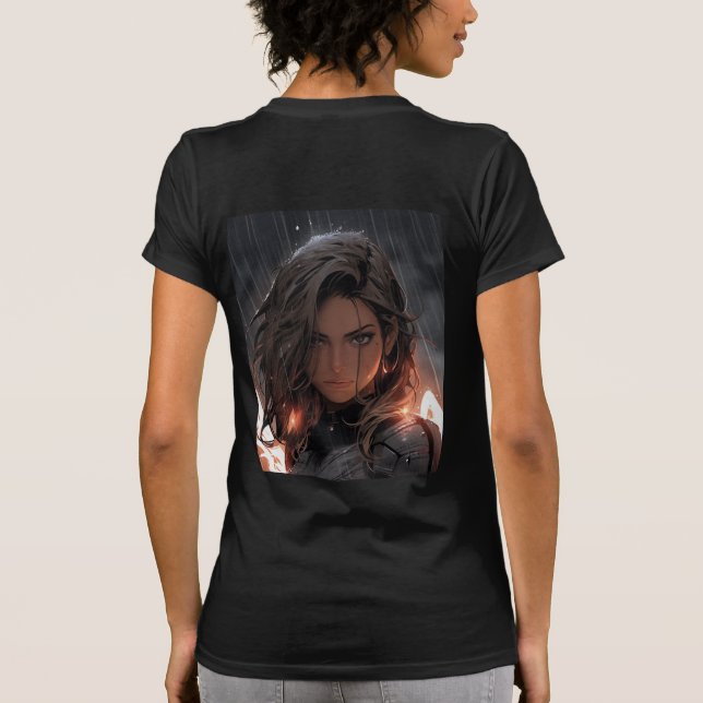 Anime Battle Angel Alitas teckningar. T Shirt (Baksida)