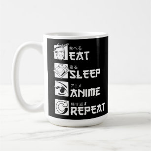 Anime Besatthet: Ät, Sova, Anime, Upprepa Kaffemugg