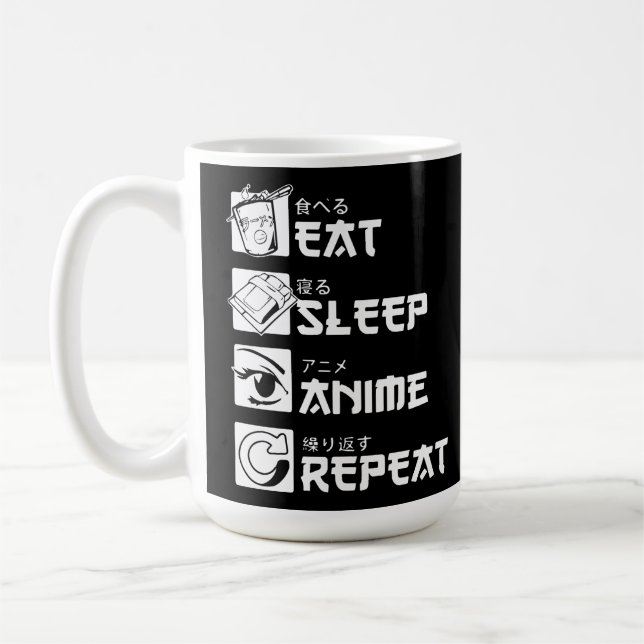 Anime Besatthet: Ät, Sova, Anime, Upprepa Kaffemugg (Vänster)