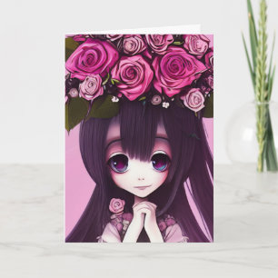 Anime Big Eyed Bride Bridesmaid-inbjudan Inbjudan