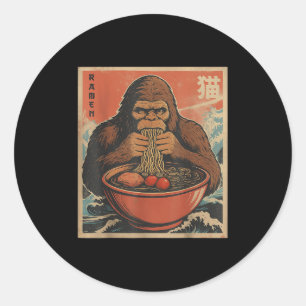 Anime Bigfoot Ramen Japansk Funny Kawaii Gift Mana Runt Klistermärke
