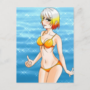 Anime Bikini Girl Vykort