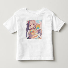 Anime Birthday Girl Pastel Färg T Shirt