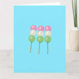 Anime Blå Pastell Dango Viklad Julkort Kort
