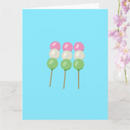 Anime Blå Pastell Dango Viklad Julkort Kort