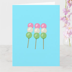 Anime Blå Pastell Dango Viklad Julkort Kort