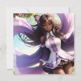Anime Black Girl Lila Animecore-inbjudan