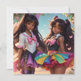 Anime Black Girls Rainbow Animecore-inbjudan