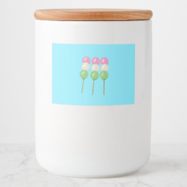 Anime Blue Pastel Dango Food Beverage Label Set Mat Etiketter