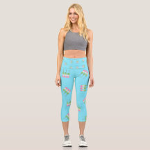 Anime Blue Pastel Dango High Waisted Capris