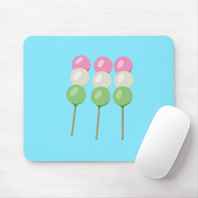 Anime Blue Pastel Dango Mousepad Musmatta (Med mus)