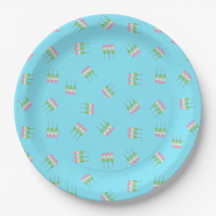 Anime Blue Pastel Dango Papper Plate