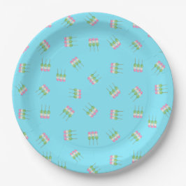Anime Blue Pastel Dango Papper Plate