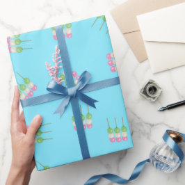 Anime Blue Pastel Dango Wrapping Papper Presentpapper