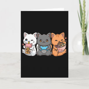 Anime Bo Tea Bubble Tea Gaming Gamer Ramen Cat Kort