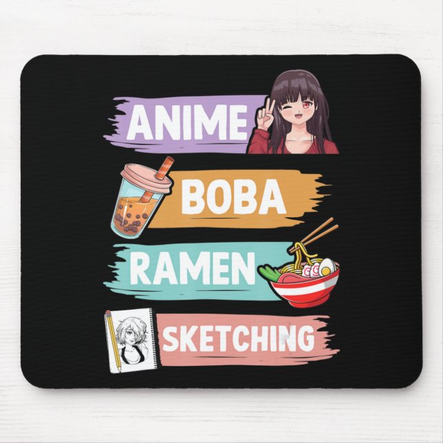Anime Boba Ramen Sketching Otaku Kawaii Anime Girl Musmatta (Framsidan)