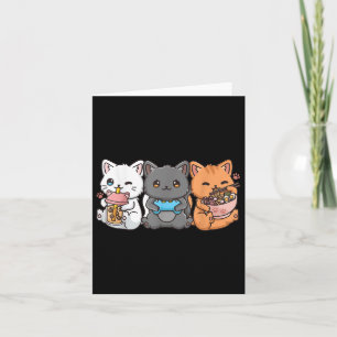 Anime Boba Tea Bubble Tea Gaming Gamer Ramen Cat Kort