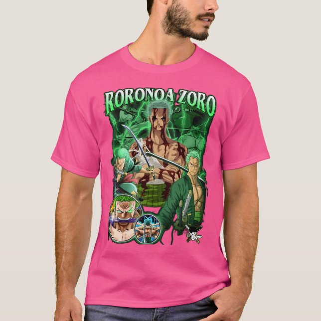 Anime Bootleg Vintage - Zoro T Shirt (Framsida)