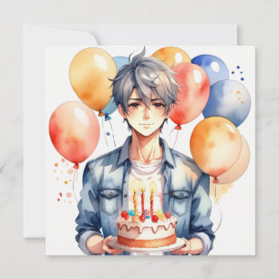 Anime Boy-födelsedag Kort