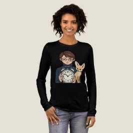 Anime Boy med Clock och Fennec Fox T Shirt