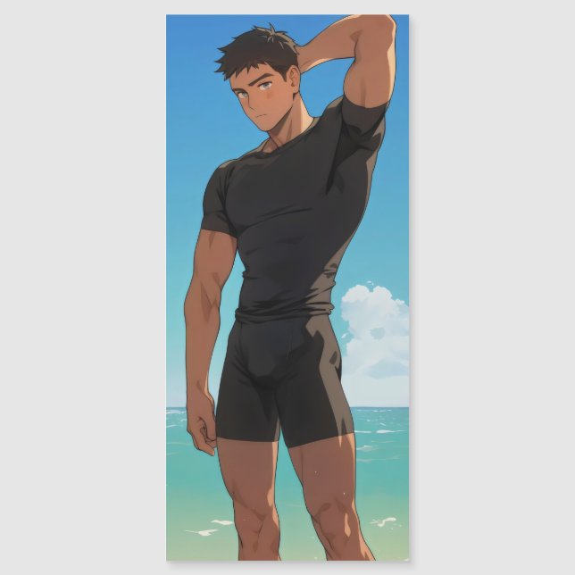 Anime Boy på Beach (Framsida)