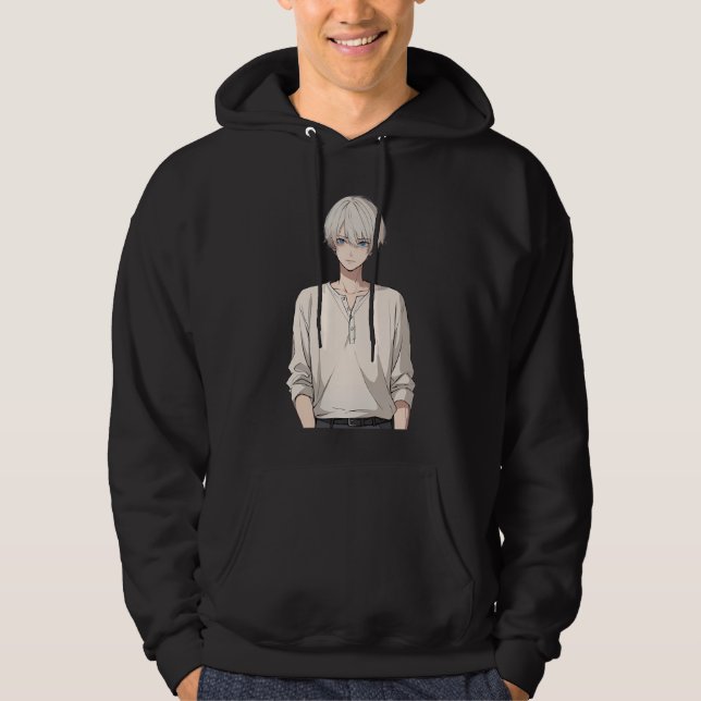 Anime Boy T-Shirt Hoodie (Framsida)