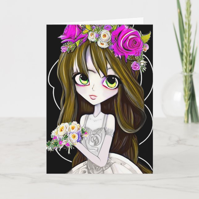 Anime Bride Bridesmaid Inbjudan (Framsida)