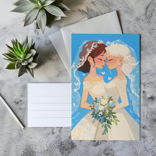 Anime Brides Lesbisk Bröllop Inbjudan