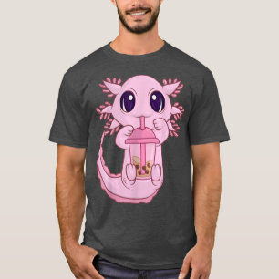 Anime Bubble Boba Tea TWomen Girls, Kawaii Aolotl T Shirt