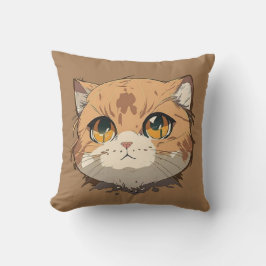 Anime Cat Ansikte Kudde