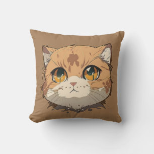 Anime Cat Ansikte Kudde