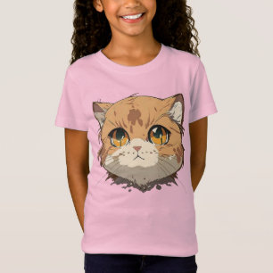 Anime Cat Ansikte T Shirt
