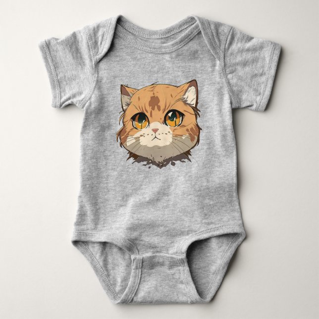 Anime Cat Ansikte T Shirt (Framsida)