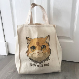 Anime Cat Ansikte Tygkasse