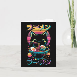 Anime Cat Eating Ramen Japansk Ramen Cat Japan Kort