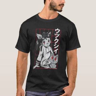 Anime Cat Girl - Utsukushii - Japansk estetik T Shirt