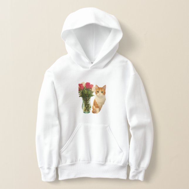 Anime Cat Girls Hoodie Cute Kawaii Kitty T Shirt (Laydown)