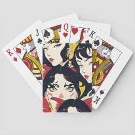 Anime Cat Girls Mönster Casinokort