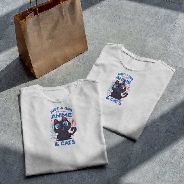 Anime Cat Kärlek-citat T Shirt (Skapare uppladdad)