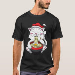 Anime Cat med Santa Hat Cute Kitten Ramen Christm T Shirt<br><div class="desc">Fira julhelgen med den här fina animerade katten som bär en julhatt medan man njuter av en navelskål. Perfekt för både katt och älskare!</div>