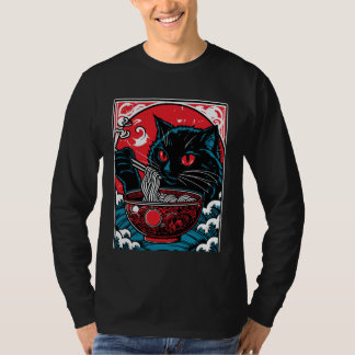 Anime Cat Ramen Japanese Kawaii Humor T Shirt