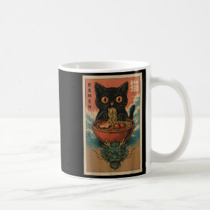 Anime Cat Ramen Japansk Funny Art Kawaii Cat och Kaffemugg