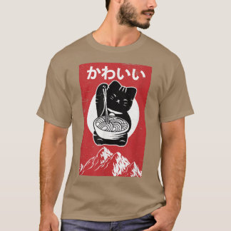 Anime Cat Ramen Kawaii Neko Noodles Vintage Kawaii T Shirt