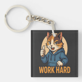 Anime Cat - WORK HARD Motivational Japanese style