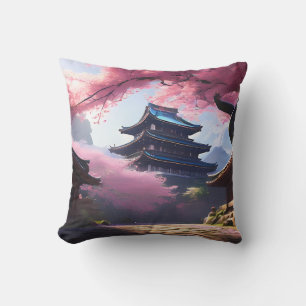 Anime Cherry Blommar & Tranquil Pagoda Ligcape Kudde