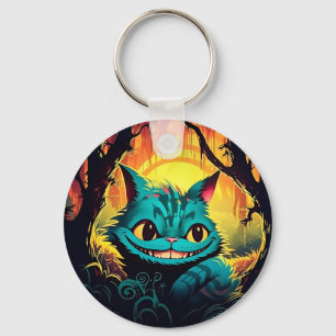 Anime Cheshire Cat Alice i Wonderland Nyckelring