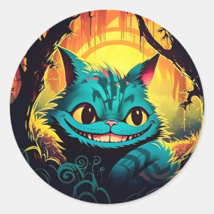 Anime Cheshire Cat Alice i Wonderland Runt Klistermärke