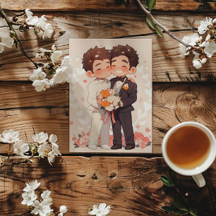Anime Chibi Boys Gay Bröllop Inbjudan