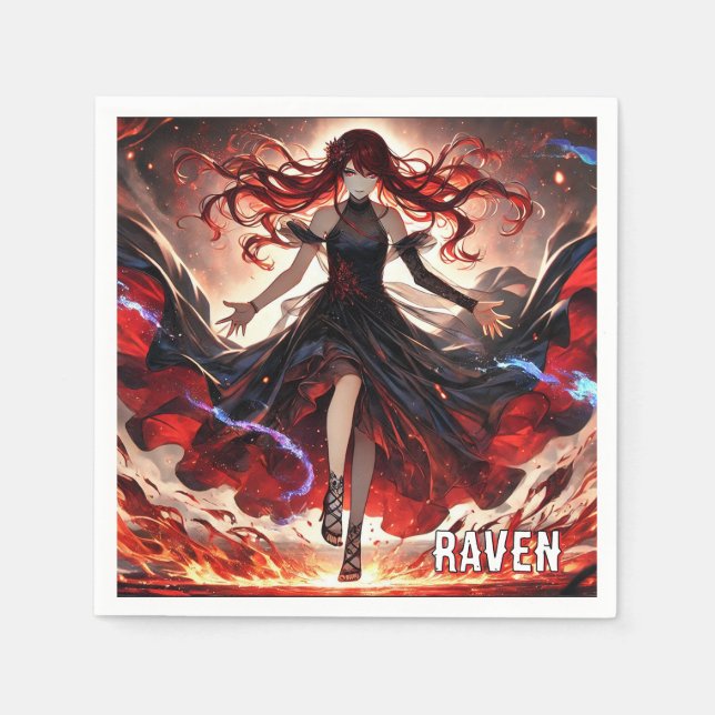 Anime Command the Flames, Embrace the Storm Anpass Pappersservett (Framsidan)