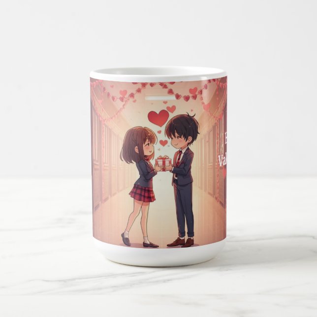 Anime Couple Valentine's Day Mug Kaffemugg (Center)